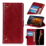 For Vodafone Smart E11 Copper Buckle Nappa Texture Horizontal Flip Leather Case with Holder & Card Slots & Wallet(Wine Red)