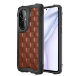 For Huawei P50 3D Embossed PU + PC + TPU Skidproof Shockproof Case(Brown)