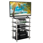 [US Warehouse] Simple Five-layer Tempered Glass TV Cabinet for TVs Below 60 inch