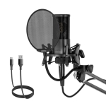 Yanmai X2 Active Noise Reduction Cardioid Pointing Capacitive Recording Microphone Set with Blowout Net & Cantilever Bracket & 1.7m 3.5mm Interface Cable
