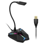 Yanmai G35 Adjustable Angle Omnidirectional Capacitive Gaming Microphone with RGB Colorful Lighting & Pluggable USB Cable, Cable Length: 1.35m