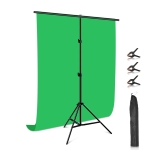 PULUZ 1x2m T-Shape Photo Studio Background Support Stand Backdrop Crossbar Bracket Kit with Clips (Green)