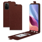 For Xiaomi Redmi K40 / K40 Pro / Poco F3 / Mi 11i R64 Texture Single Vertical Flip Leather Protective Case with Card Slots & Photo Frame(Brown)