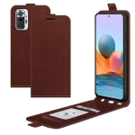 For Xiaomi Redmi Note 10 Pro / Note 10 Pro (Indian Version) / Note 10 Pro Max R64 Texture Single Vertical Flip Leather Protective Case with Card Slots & Photo Frame(Brown)