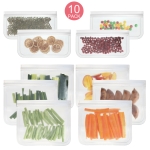 10 in 1 Translucent Frosted PEVA Food Preservation Bag Refrigerator Food Storage Bag Self-Sealing Food Bag Set(NO.1×6+NO.2×4)