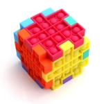 2 Set Rubik Cube Anti-Rodent Pioneer Desktop Toys Set Silicone Press Unzip Toy((6 Pieces/Set))