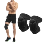 2 Pairs HX-0211 Anti-Collision Sponge Knee Pads Volleyball Football Dance Roller Skating Protective Gear, Specification: M (Black)