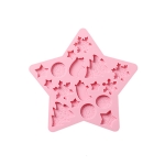 2 PCS Five-Pointed Star Silicone Chocolate Cake Mold Complementary Food Ice Cube Mold(Pink)