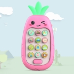 2 PCS Baby Early Education Chinese-English Bilingual Multifunctional Telephone Toy, Colour: Pink Pineapple