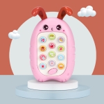 2 PCS Baby Early Education Chinese-English Bilingual Multifunctional Telephone Toy, Colour: Red Rabbit