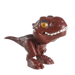 4 PCS Children Fun Doll Bite Finger Dinosaur Small Toys Simulation Tyrannosaurus Toys, Colour: Deep  Brown-OPP Bag