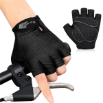 WEST BIKING YP0211218 Cycling Breathable Short Gloves Non-Slip Half Finger Gloves, Size: L(Black)
