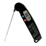 TS-BY52-B Kitchen Food Cooking BBQ Foldable Waterproof Probe Thermometer(Black)