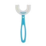 10 PCS U-shaped Children Baby Hand-held Soft Toothbrush Brushing Artifact for 6-12 Years Old, Style: Straight Handle (Blue)
