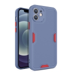 Contrast-Color Straight Edge Matte TPU Shockproof Case with Sound Converting Hole For iPhone 12 Pro Max(Grey)