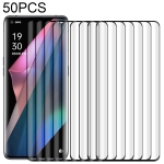 For OPPO Find X3 / X3 Pro 50 PCS 3D Curved Silk-screen PET Full Coverage Protective Film(Black)