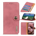 For Samsung Galaxy A03s KHAZNEH Cowhide Texture Horizontal Flip Leather Case with Holder & Card Slots & Wallet(Pink)