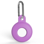 Anti-scratch Silicone Shockproof Protective Cover Case with Carabiner For AirTag(Purple)