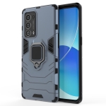 For OPPO Reno6 Pro+ 5G Shockproof PC + TPU Protective Case with Magnetic Ring Holder(Navy Blue)