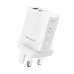 ROCK T51 30W Type-C / USB-C + USB PD Dual Ports Fast Charging Travel Charger Power Adapter, UK Plug(White)