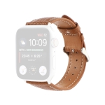 Cross Texture Leather Replacement Watchbands For Apple Watch Series 6 & SE & 5 & 4 44mm / 3 & 2 & 1 42mm(Brown)