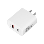 TE-PD01 PD 20W + QC3.0 USB Dual Ports Quick Charger with Indicator Light, US Plug(White)