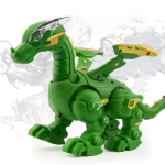 Electric Mechanical Dinosaur Toy Simulation Animal Toy Multifunctional Sound And Light Toy, Style: No Spray-Green
