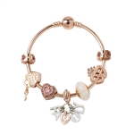 MGZ03 Rose Gold Love Heart Lock Decorative Bracelet, Length: 20cm