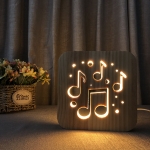 FS-T1880W 2.5W Musical Note 3D Solid Wood Lamp LED Night Light(Warm White Light)