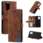 For OPPO Realme V13 5G Skin Feel Splicing Horizontal Flip Leather Case with Holder & Card Slots & Wallet & Photo Frame(Brown)
