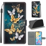 Voltage Colored Drawing Magnetic Clasp Horizontal Flip PU Leather Case with Holder & Card Slots For iPhone 11 Pro Max(C20 Gold Silver Flying Butterflies)