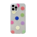 Colorfu Dot Pattern TPU Straight Edge Shockproof Case For iPhone 12 / 12 Pro(Red Green Yellow)