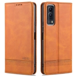 For vivo Y53s AZNS Magnetic Calf Texture Horizontal Flip Leather Case with Card Slots & Holder & Wallet(Dark Brown)