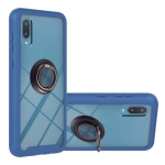 For Samsung Galaxy A02 Starry Sky Solid Color Series Shockproof PC + TPU Protective Case with Ring Holder & Magnetic Function(Blue)