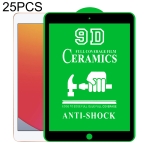 25 PCS 9D Full Screen Full Glue Ceramic Film For iPad 10.2 2020 / 2019