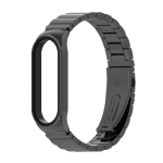 For Xiaomi Mi Band 6 / 5 / 4 / 3 Metal CS Bamboo Joint Stainless Steel Replacement Watchband(Black)