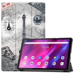 For Lenovo Qitian K10 TB-X6C6F / TB-X6C6X / TB-X6C6NBF Custer Painted TPU Smart Tablet Leather Case with Sleep / Wake-up Function & 3-Fold Holder(Retro Tower)