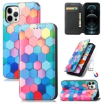 Colored Drawing Magnetic Horizontal Flip PU Leather Case with Holder & Card Slots & Wallet For iPhone 13 Pro(Color Honeycomb)