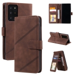For Samsung Galaxy Note20 Ultra Skin Feel Business Horizontal Flip PU Leather Case with Holder & Multi-Card Slots & Wallet & Lanyard & Photo Frame(Brown)