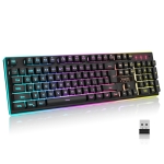 K10 2.4G LED Backlit Thin Film Wireless Gaming Keyboard for PC Computer / Laptops