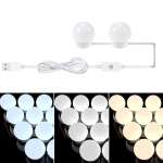 3 Color Temperature Mirror Front Lamp USB Simple Bathroom Makeup Light Bulbs, Power source: 2 LEDs