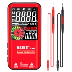 BSIDE Digital Multimeter 9999 Counts LCD Color Display DC AC Voltage Capacitance Diode Meter, Specification: S10 Dry Battery Version (Red)