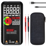 BSIDE Digital Multimeter 9999 Counts LCD Color Display DC AC Voltage Capacitance Diode Meter, Specification: S11 Recharge Version (Black)