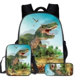 16-inch ZZ43 3 PCS / Set Child Dinosaur School Bag Kindergarten Pupils Backpack