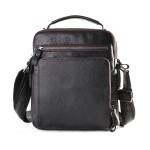 6479 Men Casual Large-Capacity One-Shoulder Messenger Leather Bag(Litchi Texture Black)