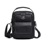 6509 Men Cowhide Multifunctional One-Shoulder Messenger Bag(Black)