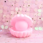 4 PCS Romantic Pearl Seashell Bed Night Light Room Decorative Desktop Ornaments(Pink)