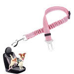 4 PCS Pet Car Seat Belt Telescopic Reflective Safety Rope(Pink)