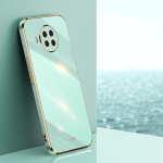 For Xiaomi Mi 10T Lite 5G XINLI Straight 6D Plating Gold Edge TPU Shockproof Case(Mint Green)