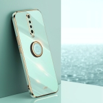 For Xiaomi Redmi K30 XINLI Straight 6D Plating Gold Edge TPU Shockproof Case with Ring Holder(Mint Green)